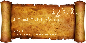Ürmösi Klára névjegykártya