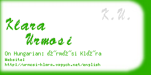 klara urmosi business card